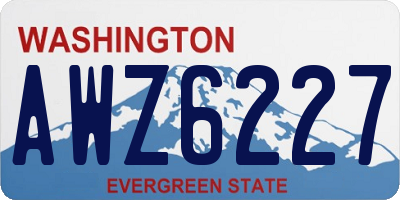 WA license plate AWZ6227