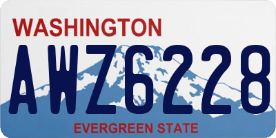WA license plate AWZ6228