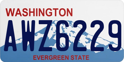 WA license plate AWZ6229