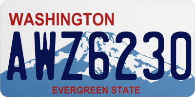 WA license plate AWZ6230