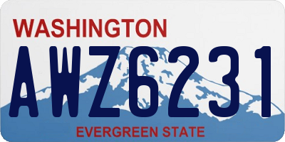 WA license plate AWZ6231