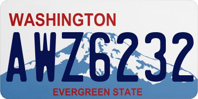 WA license plate AWZ6232