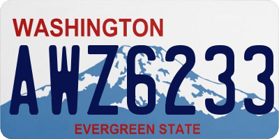 WA license plate AWZ6233