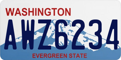 WA license plate AWZ6234