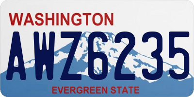 WA license plate AWZ6235
