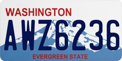 WA license plate AWZ6236