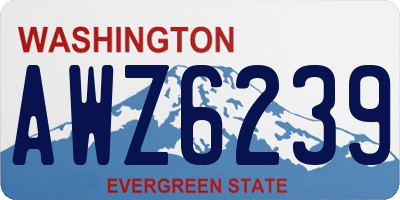 WA license plate AWZ6239