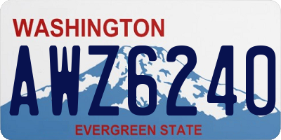 WA license plate AWZ6240