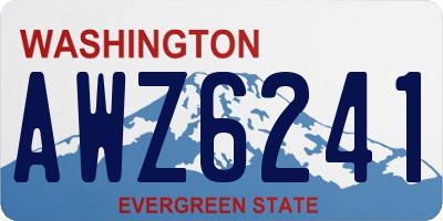 WA license plate AWZ6241