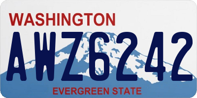 WA license plate AWZ6242