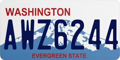 WA license plate AWZ6244