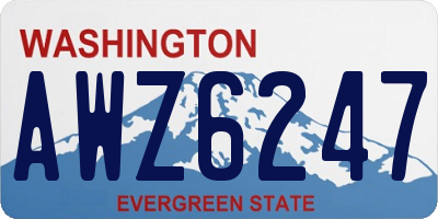 WA license plate AWZ6247