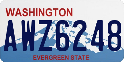 WA license plate AWZ6248
