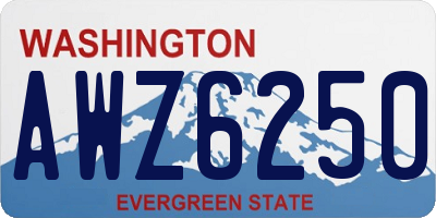 WA license plate AWZ6250