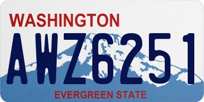 WA license plate AWZ6251