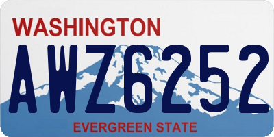 WA license plate AWZ6252
