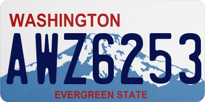 WA license plate AWZ6253