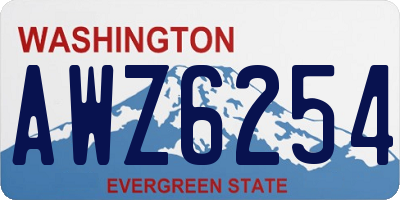 WA license plate AWZ6254