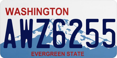 WA license plate AWZ6255