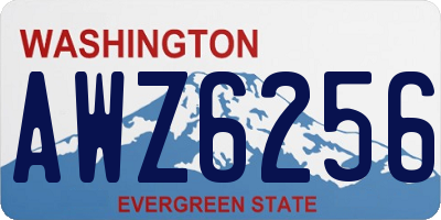WA license plate AWZ6256