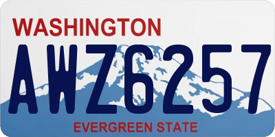 WA license plate AWZ6257
