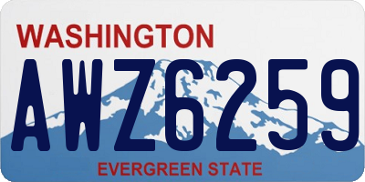 WA license plate AWZ6259