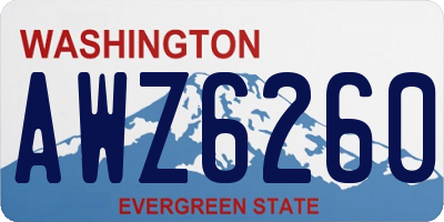 WA license plate AWZ6260