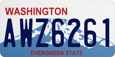 WA license plate AWZ6261