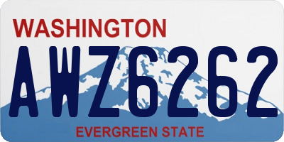 WA license plate AWZ6262