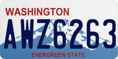 WA license plate AWZ6263