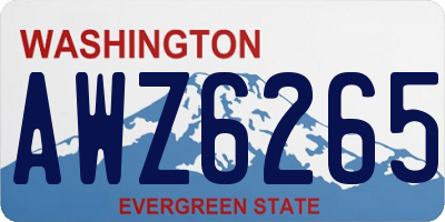 WA license plate AWZ6265