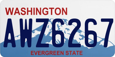 WA license plate AWZ6267