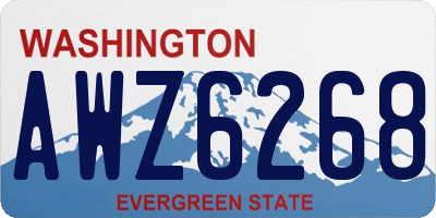 WA license plate AWZ6268