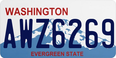 WA license plate AWZ6269