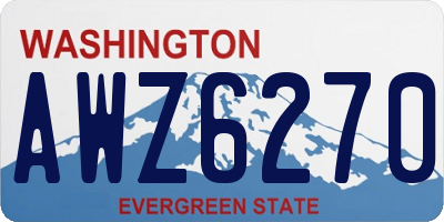 WA license plate AWZ6270