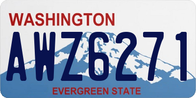 WA license plate AWZ6271