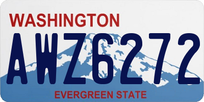 WA license plate AWZ6272