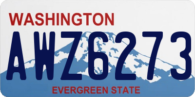 WA license plate AWZ6273