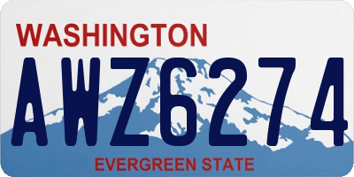 WA license plate AWZ6274