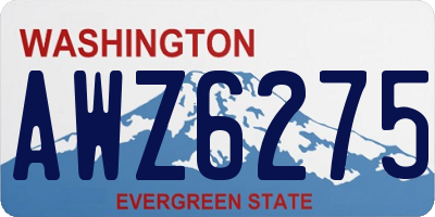 WA license plate AWZ6275