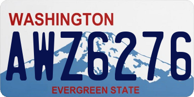 WA license plate AWZ6276