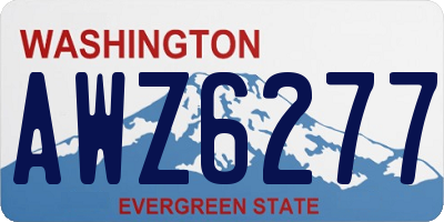 WA license plate AWZ6277
