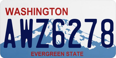 WA license plate AWZ6278