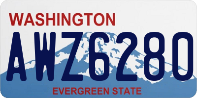 WA license plate AWZ6280