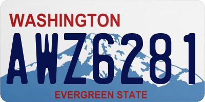 WA license plate AWZ6281