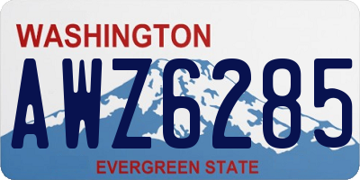 WA license plate AWZ6285