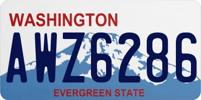 WA license plate AWZ6286
