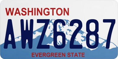 WA license plate AWZ6287