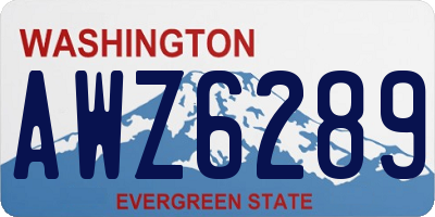 WA license plate AWZ6289