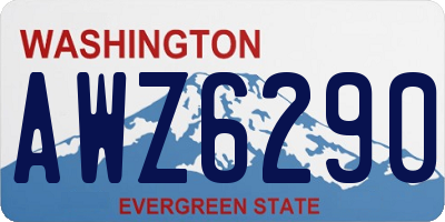 WA license plate AWZ6290